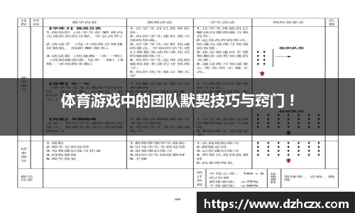 体育游戏中的团队默契技巧与窍门 !